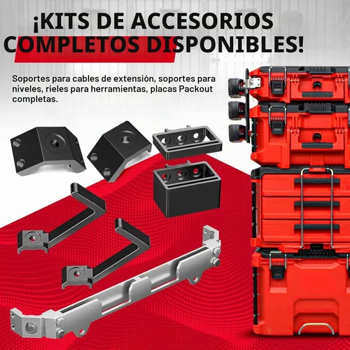 Vista 4 de Alpha Engineered Rieles de Repuesto Roscados Packout de 3.2" (81.5mm) Compatibles con Caja de Herramientas Milwaukee Packout 48-22-8424 - Rieles
