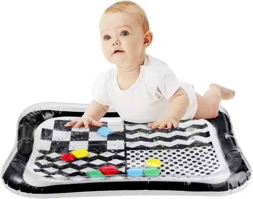 Vista 6 de PandaEar Paquete de 2 Alfombrillas de Agua para Tiempo Boca Abajo para Bebé, Alfombrillas de Juego de Agua Inflables Juguetes para Bebés Recién