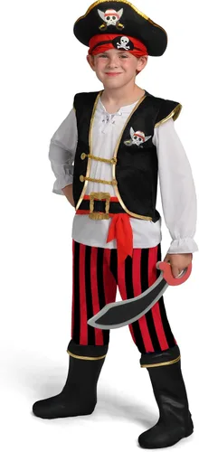 Vista 4 de Spooktacular Creations Disfraz de pirata para niños, conjunto de traje de pirata para niños pequeños de Halloween, fiesta temática de juego de rol