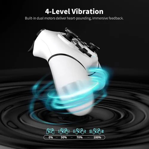 Vista 3 de AceGamer Wireless Pro Controller for Nintendo Switch/Lite/OLED/Switch 2/PC, 2 pack, Dual Vibration/Turbo/Ergonomic ! (Black&White)