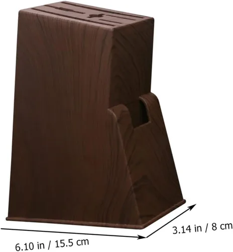 Vista 9 de Soporte de almacenamiento para cuchillos Herramientas para el hogar, soporte de cuchillos de grano de madera, bloque de cuchillos sin cuchillos