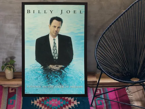 Vista 6 de Póster de pared Billy Joel Un viaje por el río de los sueños Arte de pared vintage Portada de álbum clásico Rock Retro Música de los 70 y 80