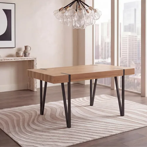 Vista 11 de SAFAVIEH Home Collection Alyssa DTB7000C - Mesa de comedor industrial rústica de mediados de siglo Roble gris