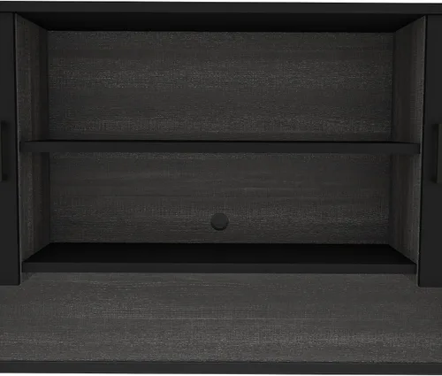 Vista 8 de Bestar Escritorio ejecutivo en forma de U o L con gabinete, negro y gris