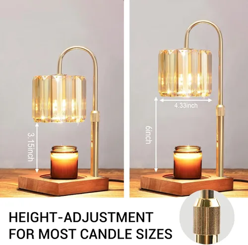 Vista 5 de Yuichoy Lámpara Calentadora de Velas con Temporizador, Calentador de Velas Eléctrico Regulable de Altura Ajustable, Regalos para Mujeres y Mamá