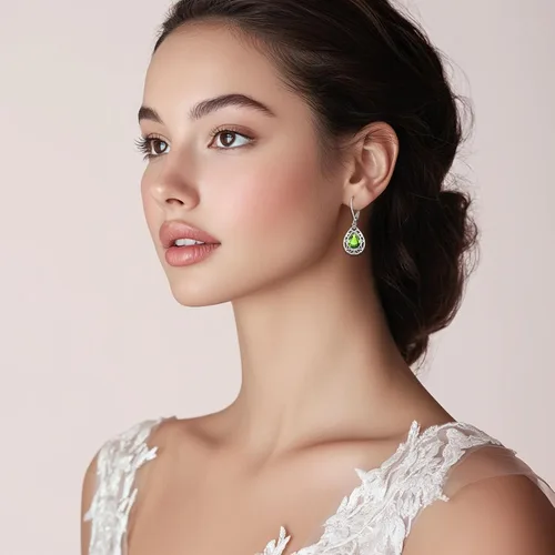 Vista 276 de Aretes colgantes de plata de ley con diseño de árbol de la vida, flor, abeja, animales, gato, colibrí, piedra lunar, turquesa, aretes con cierre