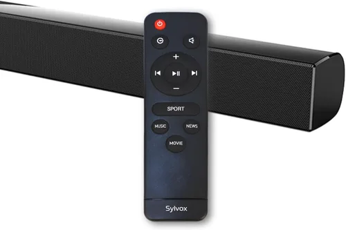 Vista 2 de SYLVOX Barra de sonido para exteriores, IP65 impermeable de 60 vatios con HDMI, óptica, AUX, conexión USB y Bluetooth, 38 pulgadas, montable