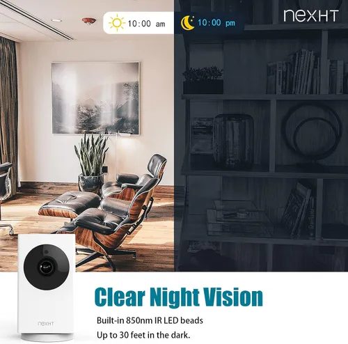Vista 4 de cámara digital con paneo, inclinación y zoom, 1080p, para interiores, con wifi, cámara para bebés, monitor para mascotas