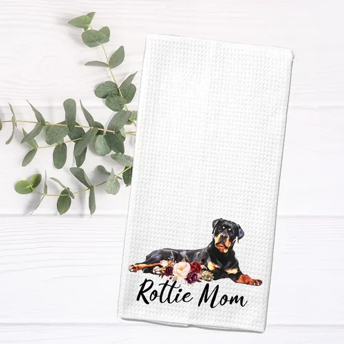 Vista 4 de Rottie Mom Rottweiler - Toalla de cocina de microfibra para barra de té, regalo para amantes de los perros