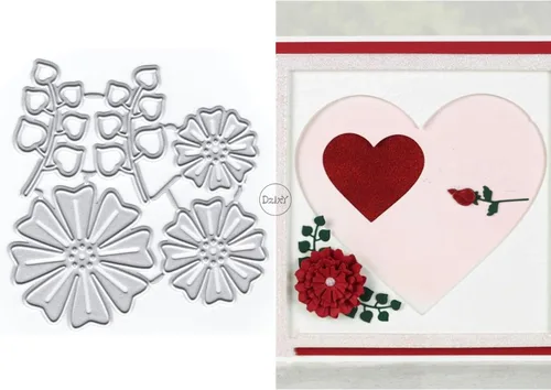 Vista 5 de DzIxY Troqueles de corte de metal de hoja de pétalos para hacer tarjetas, kit de papel de gofrado, troquelados, plantillas de máquina de álbumes