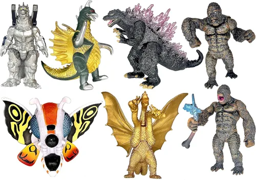 Vista 8 de TwCare Juego de 10 juguetes Godzilla x Kong: El Nuevo Imperio, figuras de acción de dinosaurios y dragones, Evolved Basic Exquisite Battle Roar