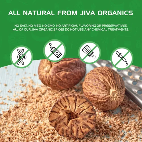 Vista 8 de Jiva Organics Bolsa entera de nuez moscada orgánica de 8 onzas, 100% natural y sin OMG