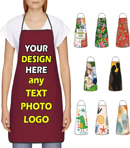 Vista 35 de Delantales impermeables personalizados para diseñar tu propia foto logotipo texto para cocinar hornear 28.3 x 20.4 pulgadas