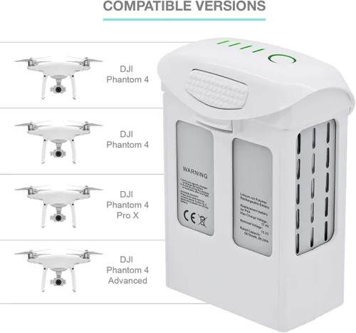 Vista 6 de ExpertPower Hélices 9455S para drones DJI Phantom serie 4 Hoja autoapretable, de bajo ruido, liberación rápida (2 hélices + 2 baterías)