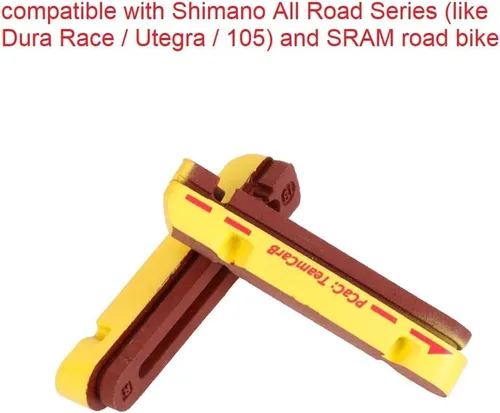 Vista 2 de Pastillas de freno de llanta de carbono, corcho y compuesto de carbono, compatibles con Shimano All Road Bike Series incluyendo Dura Race/Utegra