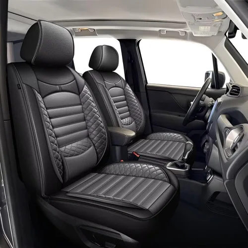 Vista 31 de Fundas de asiento de auto para Ford Fusion 2010-2020: juego completo de fundas protectoras de asiento impermeables de piel sintética compatible