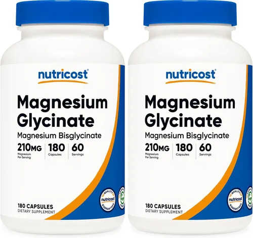Vista 6 de Nutricost Cápsulas de glicinato de magnesio (90 cápsulas, 210 mg por porción) - Suplemento de glicinato de magnesio para una absorción suave