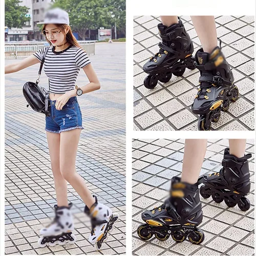 Vista 5 de Patines en línea para adultos para hombres y mujeres, tamaño ajustable, patines en línea cómodas, patines para interiores y exteriores