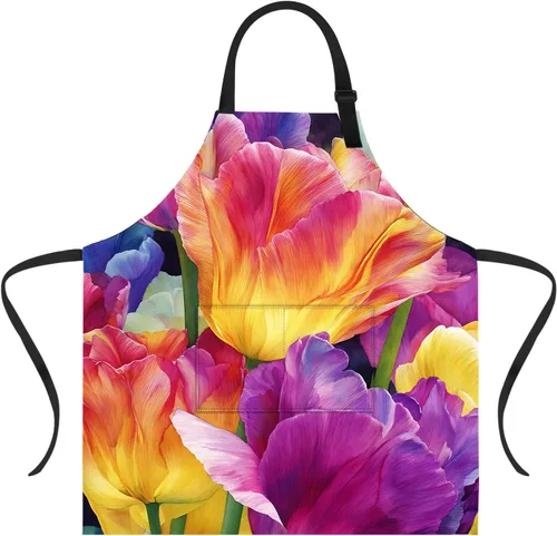 Vista 25 de Delantal divertido con 2 bolsillos para hombres y mujeres, barbacoa, parrilla, delantales con babero ajustable, regalos, cocina, cocina de la cocina