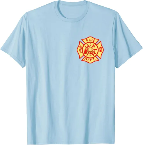Vista 105 de Camiseta con logotipo de bomberos con símbolo de bombero, Negro