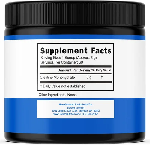Vista 2 de Monohidrato de creatina en polvo 5G l micronizado y sin sabor l 60 porciones 5000 mg por porción l Suplemento de creatina pura para hombres
