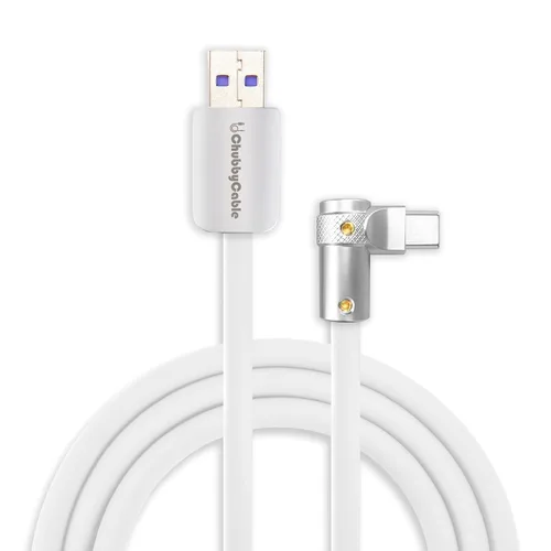 Vista 29 de chubbycable FlexElbow - Cable de carga rápida de 90 grados y 240 W, cable USB C en ángulo recto, cable de carga de silicona compatible con iPhone