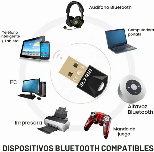 Vista 4 de Adaptador USB Bluetooth 5.0 dong, transmisor inalámbrico Bluetooth receptor para PC, portátil, computadora de escritorio, música estéreo, música