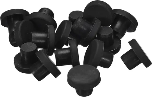 Vista 16 de uxcell 16 Piezas de Tapones de Goma Negros, 2.7mm para Agujeros de Enchufe de 2-2.5mm/0.08-0.1