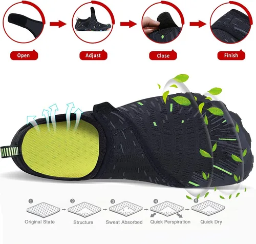 Vista 6 de MAYZERO Zapatos de agua para hombres y mujeres, zapatos de surf, playa, piscina, zapatos de punta ancha, senderismo, zapatos de agua, zapatillas