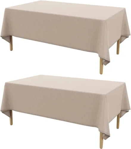 Vista 34 de AUSSPVOCT 2 manteles de lino texturizado para mesa rectangular, 52 x 70 pulgadas, mantel rectangular impermeable, lavable, tela para mesa