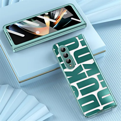 Vista 4 de Funda para Galaxy Z Fold 3, diseño de moda, protección de bisagra, cubierta de policarbonato duro para Samsung Galaxy Z Fold 3 5G, con protector