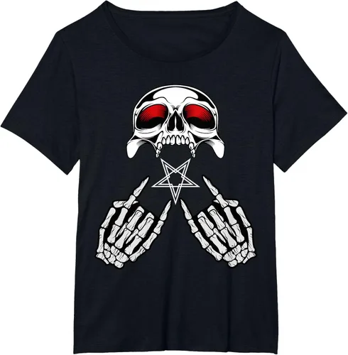 Vista 23 de Camisas de metal pesado con diseño de abanico de metal Negro