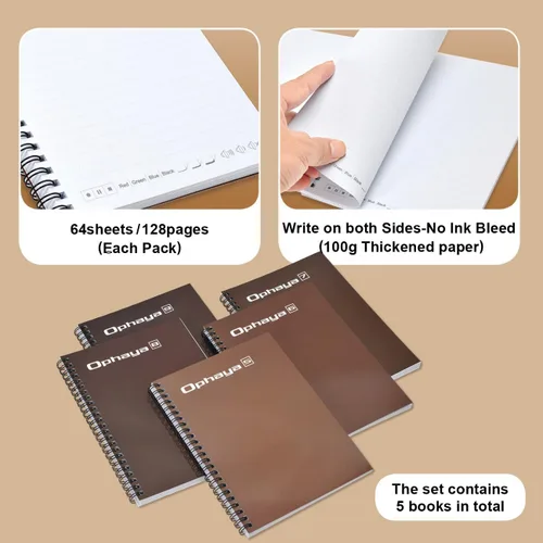 Vista 8 de Ophaya Sync Smart Pen y cuaderno A5 (paquete de 5) para tomar notas, regalos para adultos, mujeres, hombres, compañeros de trabajo, profesores