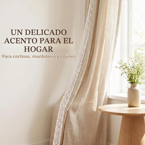 Vista 7 de Ribete de encaje de algodón con ojales blancos, cinta de red de algodón de 3 yardas, cinta de borde de encaje de 1.260 in de ancho, adornos de tela