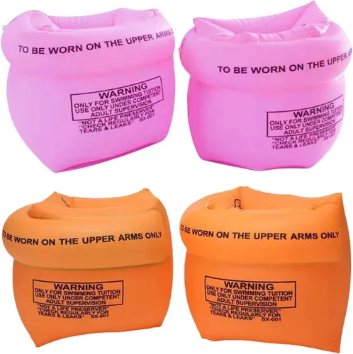 Vista 12 de Paquete de 2 a 4 flotadores de brazo para niños y adultos, flotadores de piscina, anillo de natación inflable, mangas flotantes de PVC para niños