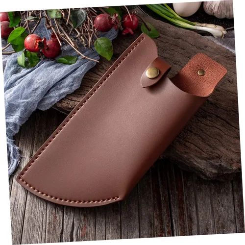 Vista 6 de Mobestech Funda protectora de cuero artificial para cuchillos de cocina, cubierta compacta para cuchillos de almacenamiento de chef, viajes, 9.76 x