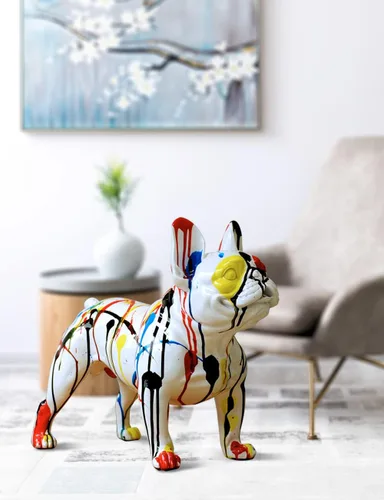 Vista 8 de Estatua de Bulldog Escultura Decoración Moderna Estatua de Animal Estatua Regalos para el Hogar Centro de Mesa Artesanías Polyresin Arts 19.7 in