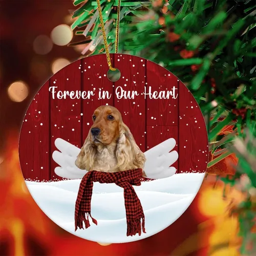 Vista 13 de Forever in Our Heart Ornaments Funny Pet Dogo Argentino with Angel Wings Ornament Christmas Tree Decoration Pet Loss Gifts Pet Memorial Gifts