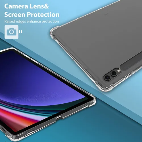 Vista 5 de Zeking Diseñada para Samsung Galaxy Tab S9 Plus/S10 Plus, ultra transparente, suave, flexible, transparente, TPU contraportada para Galaxy Tab S9