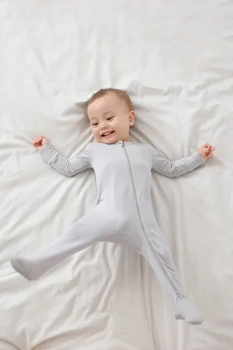 Vista 5 de Pijama de viscosa de bambú con pies para bebé, mameluco de manga larga de una pieza, pijama Sleep 'N Play, 0-24 meses