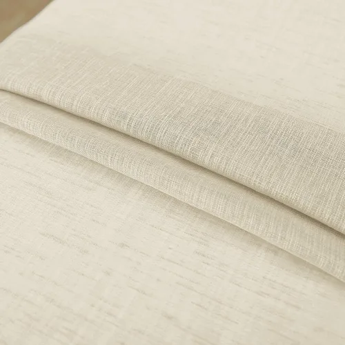 Vista 7 de KOUFALL Vallas de Cocina para Ventanas, Vallas de Lino Translúcidas de Estilo Granja para la Sala de Estar, Beige