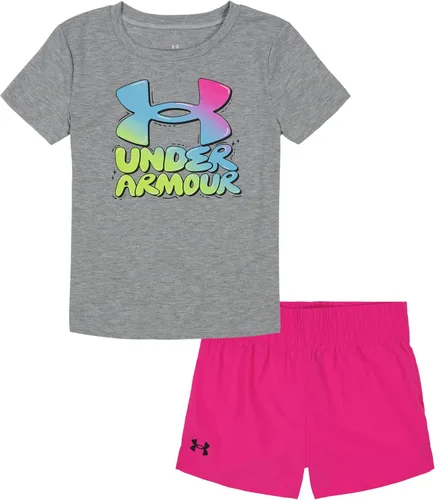 Vista 53 de Under Armour Conjunto de camiseta y pantalones cortos de manga corta de 2 piezas para niña Soft Fabric for Everyday Comfort, Breathable, Lightweight