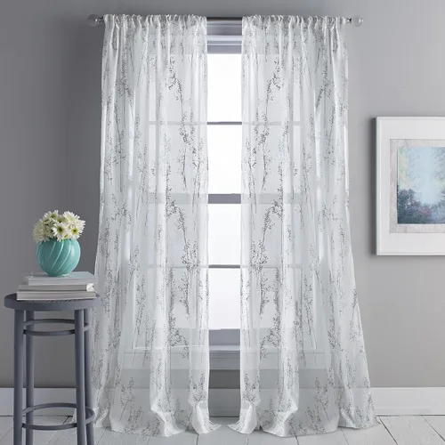 Vista 8 de DKNY Whisper - Cortina transparente para ventana, panel individual, 63 pulgadas, amatista