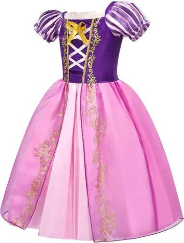 Vista 2 de Avady Girls Princess Costume for Rapunzel Tangled Birthday Party Halloween Christmas Dress Up Purple