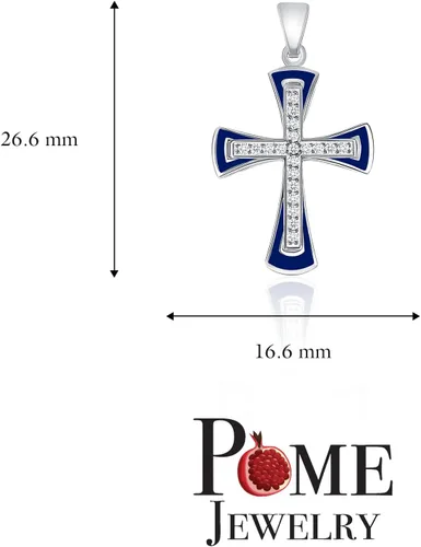 Vista 5 de Collar de cruz con circonita cúbica en plata de ley, grande, collar con colgante de cruz de plata para hombres y mujeres, fabricado en Estados Unidos