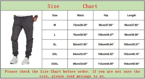 Vista 6 de Mens Pants Cargo Joggers Sweatpants Casual Lightweight Hiking Pant Slim Fit Chino Trousers with Pockets