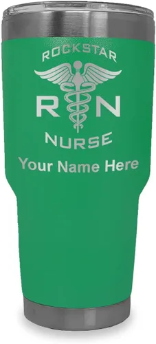 Vista 28 de LaserGram RN Rockstar - Vaso aislado al vacío de 20 onzas, grabado personalizado incluido (negro)