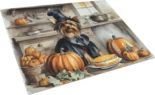 Vista 47 de Caroline's Treasures DAC1720LCB Affenpinscher - Tabla de cortar de vidrio con calabazas para cocina de otoño, grande, decorativa, de vidrio