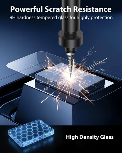 Vista 4 de Mkeke Protector de pantalla para iPhone Air, paquete de 3 unidades de vidrio templado [dureza 9H] [protección contra caídas de grado militar]