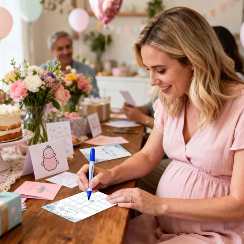 Vista 4 de Baby in Bloom - Juegos de baby shower, decoración de juegos de bingo floral azul primavera, ideas de favores de fiesta, suministros de fiesta